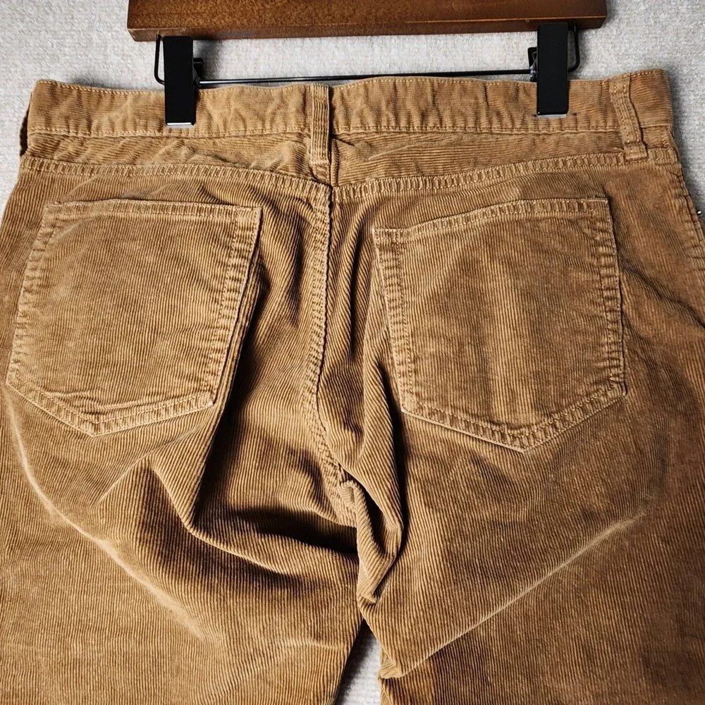 J. Crew Corduroy Pants Mens 34x32 Brown Tan Straight Leg Fine Wale Casual